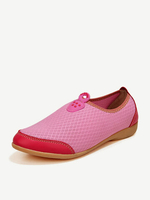 Color Match Breathable Mesh Soft Sole Flat Casual Shoes For Women