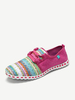 Color Match Breathable Weave Lace Decoration Flat Casual Sport Shoes