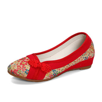 Color Match Chinese Knot Old Peking Casual Flat Shoes
