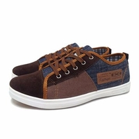 Color Match Denim Canvas Lace Up British Style Casual Sport Shoes
