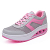 Color Match Mesh Breathable Lace Up Casual Sport Rocker Sole Shoes