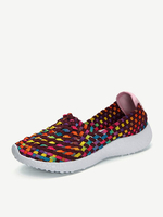 Colorful Elastic Knitting Breathable Casual Shoes For Women