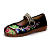 Colorful Embroidered Soft Sole Retro Slip On Flat Shoes