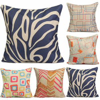 Colorful Geometric Cotton Linen Throw Pillow Cases Home Sofa Cushion Cover