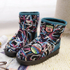Colorful Letter Pattern Warm Faux Fur Lining Ankle Snow Boots
