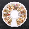 Colorful Pearl 3D Glitters Rhinestone DIY Nail Art Decoration Round Wheel