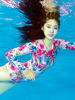 Colorful Printed Long Sleeve Rash Guards Diving Shirt Surf Swimwear