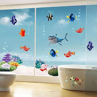 Colorful Underwater World Wall Sticker Living Room Creative Decal
