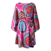 Comfortable Colorful Silk-like Soft Bat Sleeve Floral Robe Sleepwear For Women