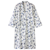 Comfortable Cotton Loose Printing Kimono Bathrobe Breathable Pajamas For Adults