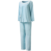 Comfortable Round Neck Long Sleeve Sleepwear Sets Breathable Pajamas For Women