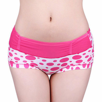 Comfortable Soft Bamboo Fiber Polka Dot Panties Mid Rise Underwear For Women