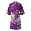 Comfortable Soft Floral Printing Half Sleeve Silk-like Robe Sleepwear For Women