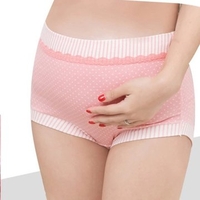 Comfy Cotton Striped Polka Dot Printed Mid Waist Supporting Maternity Panties