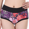 Comfy Floral Breathable Panties Bamboo Fiber Mid Waist Underwear For Women