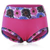 Comfy Milk Silk Floral Printing Panties High Waist Hips Up Shaping Underwear For Women