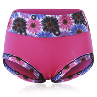 Comfy Milk Silk Floral Printing Panties High Waist Hips Up Shaping Underwear For Women