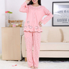 Comfy Round Neck Heart Printing Antibacterial Breathable Sleepwear Sets For Women