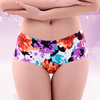 Comfy Seamless Floral Printing Antibacterial Bamboo Fiber Low Waist Panties For Women