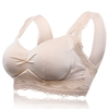 Comfy Solid Color Lace-trim Wireless Full Cup Sleeping Bra
