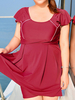 Conservative Plus Size Swimwear Bathing Suit Flounces Sleeve Swimdresses