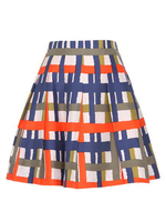 Contrast Check Plaid Check Preppy Style Women High Waist Mini Skirt