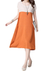 Contrast Loose Patchwork Vintage Casual Women Dress