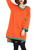 Contrast Pocket Patchwork High Low Loose Casual Knit Long Sleeve Sweaters