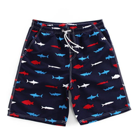 Cool Mens Summer Blue Sharks Printing Quick Dry Swimming Surfing Beach Shorts