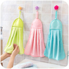 Coral Velvet Kitchen Cleaning Cloth Hanging Absorbent Water Hand Towel Home Car Office Wash Towel