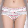 Cosy Cotton Snow Geometric Printing Low Rise Panties For Women