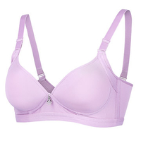 Cosy Wireless Pure Color Bras Breathable Gather Adjustable Bra