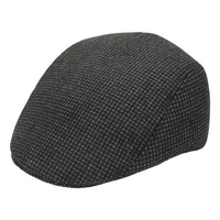 Cotton Blend Earmuff Beret Cap Black Stripe Casual Men