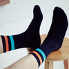 Cotton Breathable Deodorant Colour Stripe Middle Tube Socks For Men