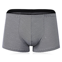 Cotton Breathable Low Waist Underwear Striped Printing U Convex Boxer Briefs for Men