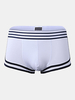 Cotton Breathable Low Waist Underwear Striped Waistband U Convex Boxer Briefs for Men