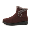 Cotton Buckle Fur Lined Wedge Heel Ankle Warm Boots