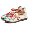 Cotton Fabric Flowers Slip On Round Toe Casual Flat Shoes