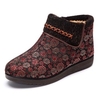 Cotton Flower Knitting Fur Lining Keep Warm Casual Outdoor Flat Boots