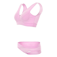 Cotton Front Criss-cross Full Coverage Wireless Gather Maternity Nursing Bras Set