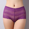 Cotton Lace-trim Flower Printed Multi-color Hollow Panties