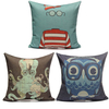 Cotton Linen Animal Octopus Map Home Sofa Cushion Pillow Case