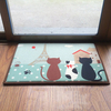 Cotton Linen Cartoon Pattern Mattress Living Room Kitchen Door Floor Anti Skid Carpet Mat 2 Sizes