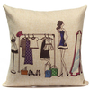 Cotton Linen Fashion Girl Pattern Sofa Bed Car Pillow Case