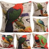 Cotton Linen Parrot Printed Pillow Case Sofa Bed Cushion Cover