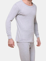 Cotton Long Johns Round Collar Thermal Long Sleeve Pajama Suit for Men