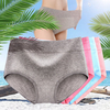 Cotton Solid Color Mid Waist Breathable Briefs Panties
