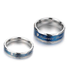 Couple Ring "Forever Love" 361 Stainless Steel Rhinestone Blue Ring