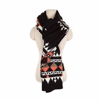 Couple Winter Thermal Geometric Pattern Scarf Crochet Knitted Long Wrap Shawls