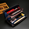 Cowhide Leather Waterproof Anti-theft Clutch Bag Double Layer Large Capacity Wallet For Men